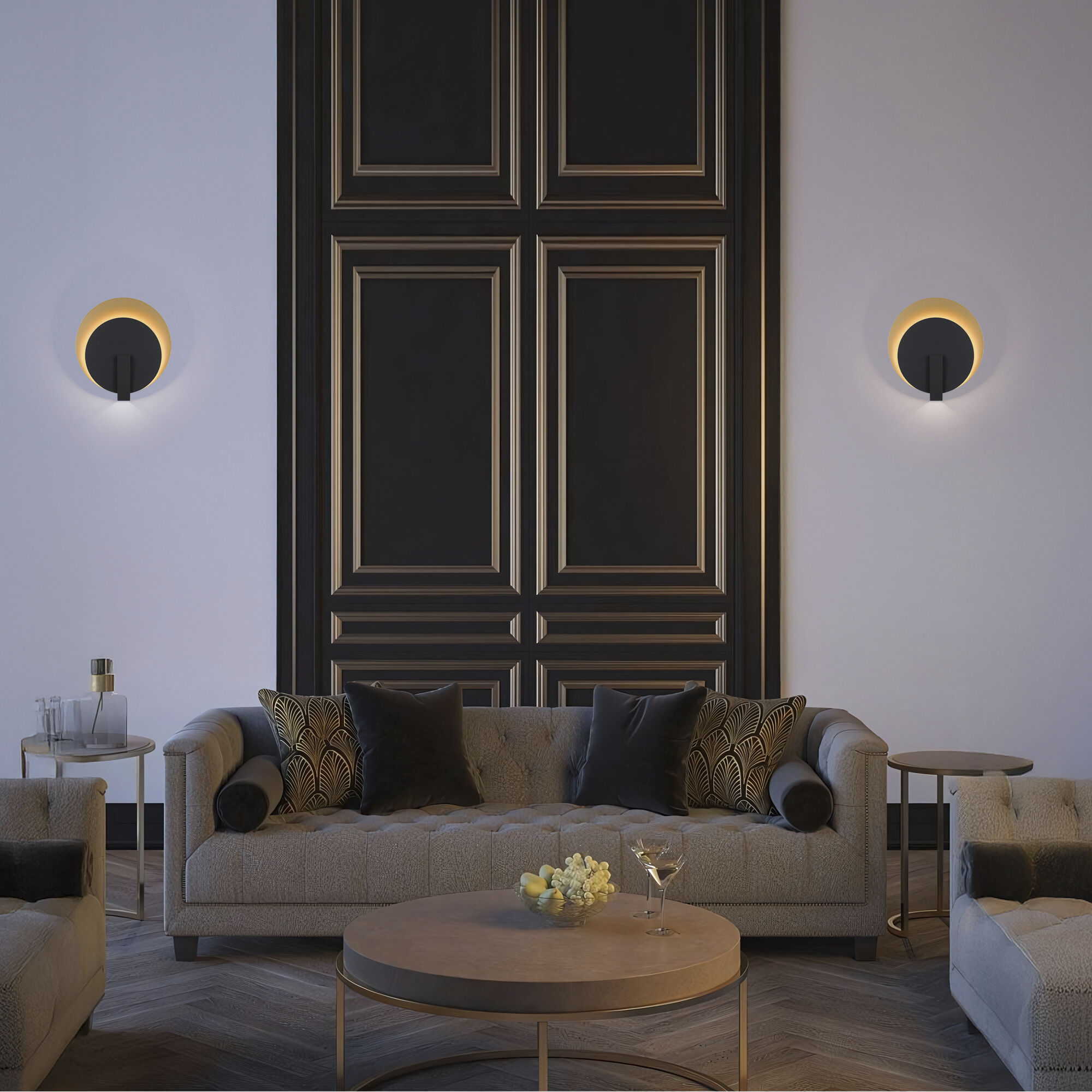 Eclipse LED 12.75 inch Sand Black Outdoor Wall Sconce